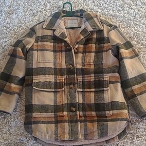 American Eagle outfitters button up sherpa lined jacket size Small